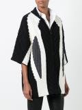 contrast short sleeve cardigan