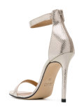 metallic ankle strap sandals