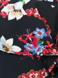 floral print ruffled skirt