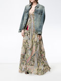 sleeveless paisley print gown 