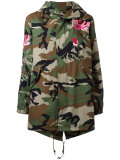 embroidered hooded parka