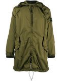 gathered hooded coat