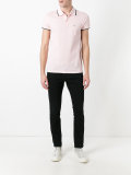 striped trim polo shirt