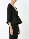 pleated trim blouse