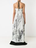 foliage print halterneck dress