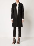 woven detail buttoned coat