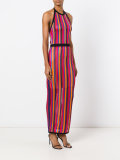 striped contrast trim dress