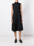 sleeveless belted dress