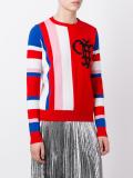 stripe detail logo jumper