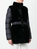 padded contrast panel coat