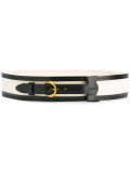 wide woven buckled belt