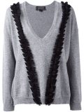 V-neck ruffled detailing jumper