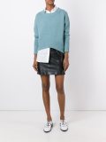 colour block long sleeve sweater