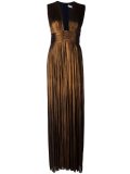 'Rita' pleated plunge neckline gown