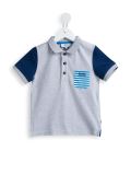 条纹胸袋polo衫
