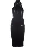 zipped detailing fitted dress