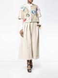 appliquéd floral jacquard jacket
