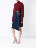 asymmetric raw denim skirt