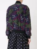 leaf print bomber jacket