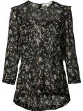 floral print sheer blouse