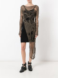 open knit asymmetric dress