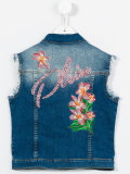 embroidered denim gilet