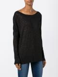 metallic v-back knitted top