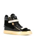 zip detail hi-top sneakers