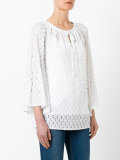 drawstring neck knitted blouse