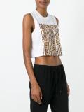 leopard bonded barcode tank top