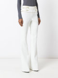 buttoned high-waisted trousers