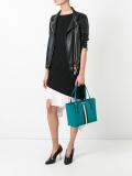 striped trim tote bag 