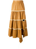 cut-out detail ruffled skirt