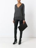 v-neck hooded top