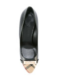 contrast toe pumps