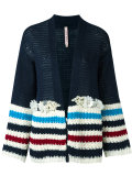 striped panel knit cardigan 