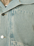 cropped denim parka
