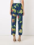 mid rise floral straight trousers