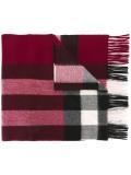 checked embroidered scarf