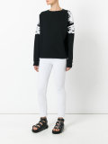 lace appliqué sweatshirt