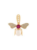 diamond bee lobe earring