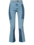 patchwork cropped jeans 
