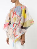 printed belted blouse 