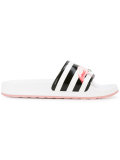 striped flamingo flip flops 