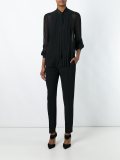 pleated panel sheer shirt