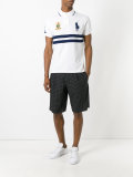 embroidered trim striped polo shirt 