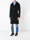 belted hooded coat