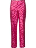 leopard jacquard trousers