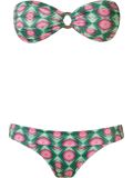 printed bandeau bikini set