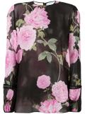 floral print sheer blouse